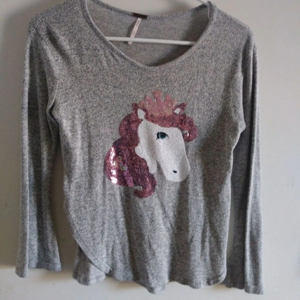 Sequined Unicorn Girls Knit top